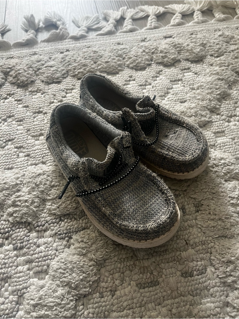Kids Grey Slip-On Knit Casual Shoes